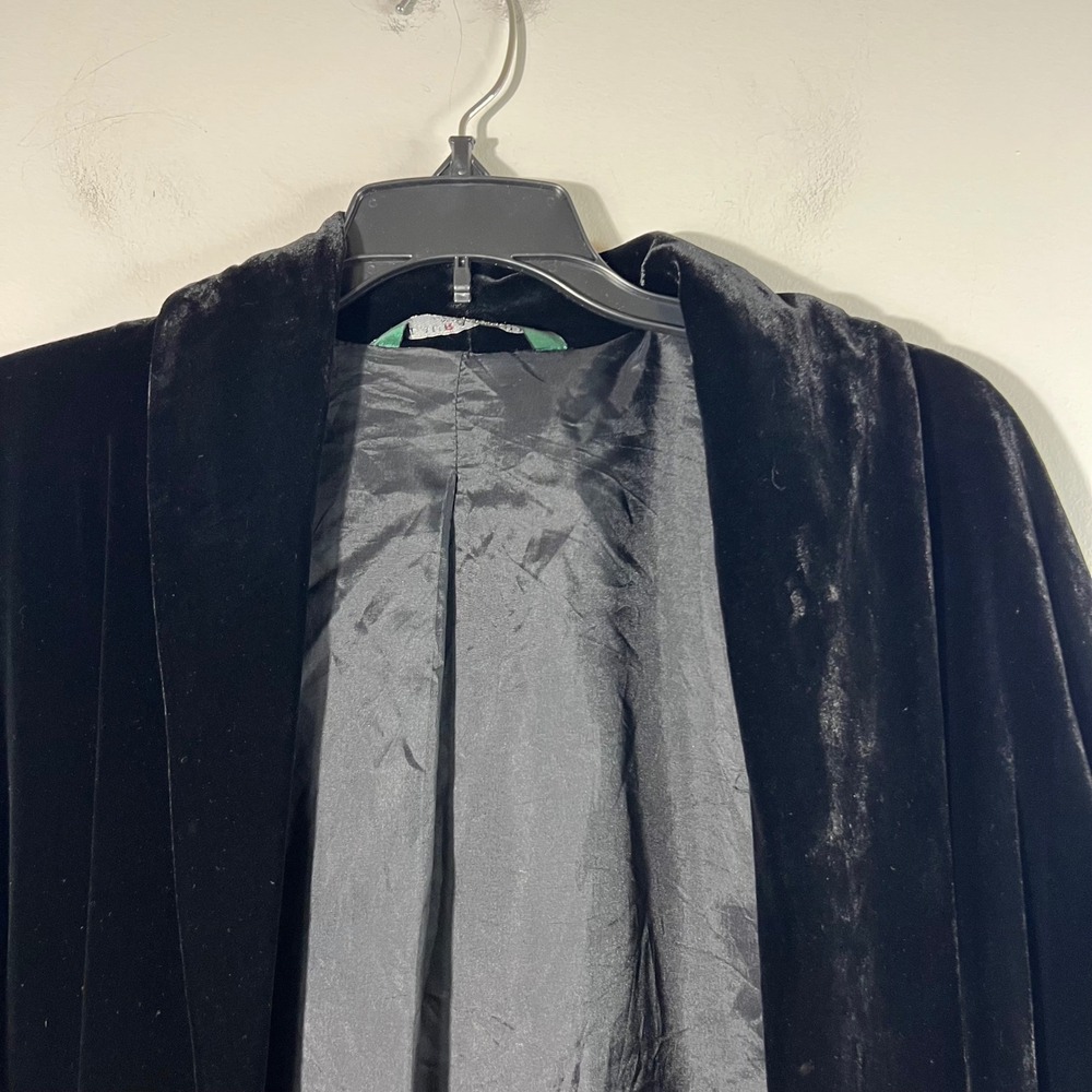 Laura Ashley Silk Blend Velvet Jacket Blazer Evening Coat Black L Viscose Silk - Picture 3 of 10
